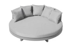 OUTFLEXX Willis Loungebett, Hellgrau, Alu/Polyester, Ø175 X 60cm, Runde Sonneninsel, Inkl. Kissen -Gartenmöbel Geschäft 21822 3.jpg