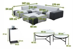 OUTFLEXX Sam Corner Loungeset, Sooty/lead Chine, Alu/Sunbrella, 5-6 Personen, Inkl. 1x Beistelltisch, 2x Loungetisch -Gartenmöbel Geschäft 21845 5.jpg