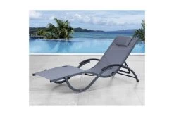 LECO Sonnenliege, Grau, Aluminium/Textilene