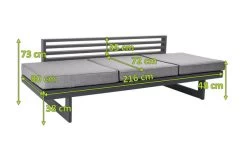 STERN Holly Dining-Bank/Liege, Anthrazit, Aluminium, 216x80x73 Cm, Inkl. Polster Grau Meliert -Gartenmöbel Geschäft 21890 5.jpg