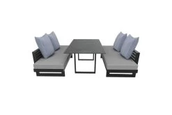 STERN Holly Dining-Bank/Liege, Anthrazit, Aluminium, 216x80x73 Cm, Inkl. Polster Grau Meliert -Gartenmöbel Geschäft 21890 6.jpg