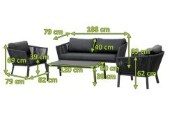 OUTFLEXX Meria Loungemöbel, Dunkelgrau, Alu/Rope/Polyester, Für 4 Personen, Inkl. Loungetisch Und Polster -Gartenmöbel Geschäft 21928 mass.jpg