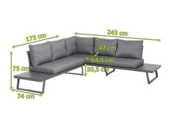 SIENA GARDEN Larina Loungemöbel, Matt Graphit, Aluminium, 2-teilig, Inkl. Sitz-und Rückenkissen, Für Bis Zu 5 Personen -Gartenmöbel Geschäft 21994 5.jpg