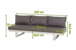 SIENA GARDEN Avenia Dining-Bank/Liege, Matt Weiß-grau/stone Grey, Aluminium, 73x195x70 Cm, Inkl. Sitz-und Rückenkissen -Gartenmöbel Geschäft 21999 5.jpg