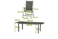 SIENA GARDEN Savina XL/Miros Esstischgarnitur, Matt Graphit/grau, Alu/Teak/Texfabric/Spraystone, Tisch 180/240x90 Cm, 6 Multipos. -Gartenmöbel Geschäft 22038 5.jpg