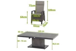 SIENA GARDEN Corido/Bellani Grau Loungeset, Charcoal/anthrazit/grau, Alu/Gardino®-Geflecht, Lifttisch 140x85 Cm, 4 Dining Move Sessel -Gartenmöbel Geschäft 22113 5.jpg