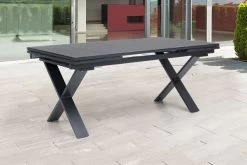 OUTFLEXX Esstischgarnitur, OUTFLEXX® Anthrazit Matt, Alu / Spraystone / Textil, Tisch 180/280x100cm, 6 Stapelsessel, 2 Multipo -Gartenmöbel Geschäft 22140 6.jpg