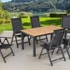 OUTFLEXX Esstischgarnitur, OUTFLEXX® Anthrazit Matt, Alu / Teak / Textil, Ausziehtisch 150/210x90cm, 6 Multipo -Gartenmöbel Geschäft 22174 1.jpg