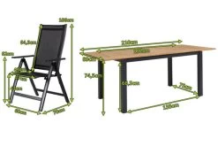 OUTFLEXX Esstischgarnitur, OUTFLEXX® Anthrazit Matt, Alu / Teak / Textil, Ausziehtisch 150/210x90cm, 6 Multipo -Gartenmöbel Geschäft 22174 5.jpg