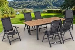 OUTFLEXX Esstischgarnitur, OUTFLEXX® Anthrazit Matt, Alu / Teak / Textil, Ausziehtisch 150/210x90cm, 6 Multipo -Gartenmöbel Geschäft 22174 6.jpg