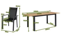 OUTFLEXX Esstischgarnitur, OUTFLEXX® Anthrazit Matt, Alu / Teak / Textil, Ausziehtisch 150/210x90cm, 4 Stapelsessel -Gartenmöbel Geschäft 22176 5.jpg