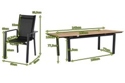 OUTFLEXX Esstischgarnitur, OUTFLEXX® Anthrazit Matt, Alu / Teak / Textil, Ausziehtisch 180/240x100cm, 8 Stapelsessel -Gartenmöbel Geschäft 22194 5.jpg