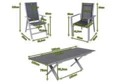 OUTFLEXX Esstischgarnitur, Silber, Alu / Keramik / Textil, Tisch 180/280x100cm, 6 Stapelsessel, 2 Multipo -Gartenmöbel Geschäft 22218 5.jpg