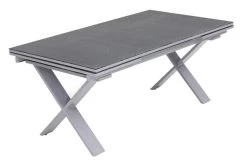 OUTFLEXX Esstischgarnitur, Silber, Alu / Keramik / Textil, Tisch 180/280x100cm, 6 Stapelsessel, 2 Multipo -Gartenmöbel Geschäft 22218 7.jpg