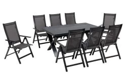 OUTFLEXX Esstischgarnitur, Anthrazit, Alu / Keramik / Textil, 180/280x100cm, 8 Multipositionssessel -Gartenmöbel Geschäft 22230 2.jpg
