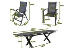 OUTFLEXX Esstischgarnitur, Anthrazit, Alu / Keramik / Textil, 180/280x100cm, 2 Multipo, 6 Stapelsessel -Gartenmöbel Geschäft 22236 5.jpg