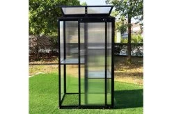 OUTFLEXX Gewächshaus, Schwarz, Alu/Polycarbonat, 91x51x168cm, Pulverbeschichtet -Gartenmöbel Geschäft 22274 3.jpg