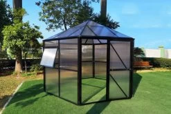 OUTFLEXX Gewächshaus, Schwarz, Alu/Polycarbonat, 309x355x272cm, Pulverbeschichtet -Gartenmöbel Geschäft 22275 2.jpg