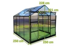 OUTFLEXX Gewächshaus, Schwarz, Alu/Polycarbonat, 250x250x228cm, Pulverbeschichtet -Gartenmöbel Geschäft 22277 5.jpg