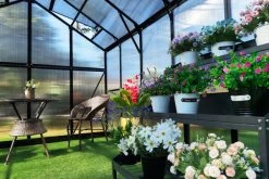 OUTFLEXX Gewächshaus, Schwarz, Alu/Polycarbonat, 433x250x228cm, Pulverbeschichtet -Gartenmöbel Geschäft 22280 8.jpg