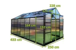 OUTFLEXX Gewächshaus, Schwarz, Alu/Polycarbonat, 433x250x228cm, Pulverbeschichtet -Gartenmöbel Geschäft 22280 mass.jpg