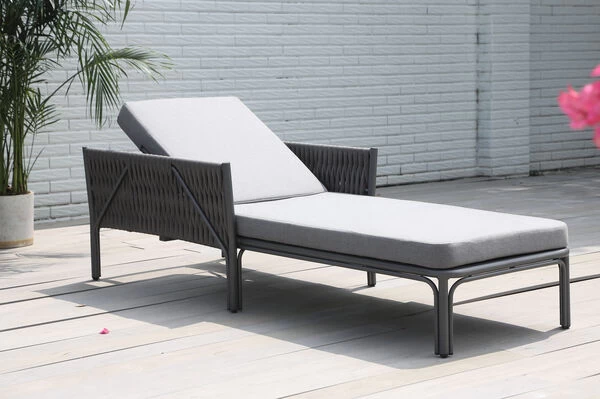 OUTFLEXX Mermaid Liege, Anthrazit, Aluminium/XL Geflecht, 203x75x56 Cm, Inkl. Polster 3 OUTFLEXX Mermaid Liege, Anthrazit, Aluminium/XL Geflecht, 203x75x56 Cm, Inkl. Polster