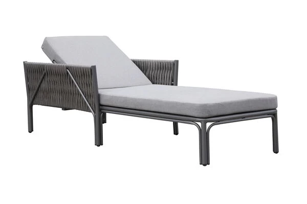 OUTFLEXX Mermaid Liege, Anthrazit, Aluminium/XL Geflecht, 203x75x56 Cm, Inkl. Polster 4 OUTFLEXX Mermaid Liege, Anthrazit, Aluminium/XL Geflecht, 203x75x56 Cm, Inkl. Polster – Bild 2