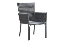 OUTFLEXX Mermaid Dining Sessel, Anthrazit, Aluminium/XL Geflecht57x63x89 Cm , Inkl. Polster -Gartenmöbel Geschäft 22304 3.jpg