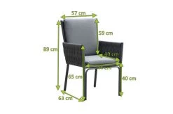 OUTFLEXX Mermaid Dining Sessel, Anthrazit, Aluminium/XL Geflecht57x63x89 Cm , Inkl. Polster -Gartenmöbel Geschäft 22304 4.jpg