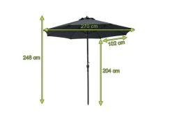 OUTFLEXX Mittelstockschirm, Anthrazit, Aluminium, Ø 270 Cm, Rund -Gartenmöbel Geschäft 22323 3.jpg