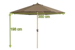 DOPPLER Alu Wood Mittelstockschirm, Greige, Alu/Polyester, 350cm, Mit Kurbel, Holzoptik -Gartenmöbel Geschäft 22340 mass.jpg
