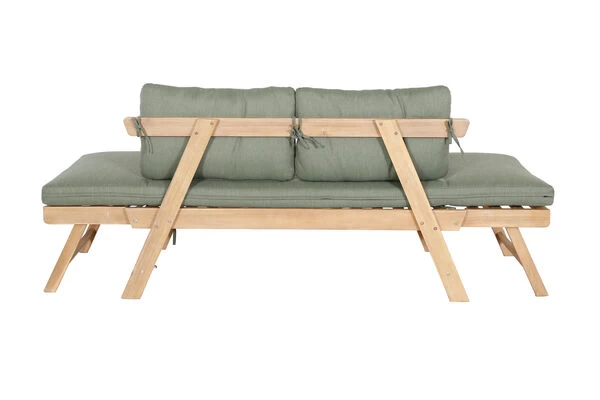 OUTFLEXX Lounge/Liege, FSC Akazie, Teakoptik, 192x70x60cm, Inkl. Polster, Grün 9 OUTFLEXX Lounge/Liege, FSC Akazie, Teakoptik, 192x70x60cm, Inkl. Polster, Grün – Bild 7