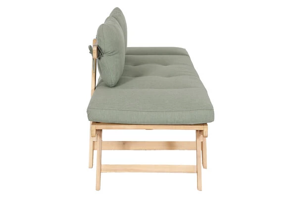 OUTFLEXX Lounge/Liege, FSC Akazie, Teakoptik, 192x70x60cm, Inkl. Polster, Grün 10 OUTFLEXX Lounge/Liege, FSC Akazie, Teakoptik, 192x70x60cm, Inkl. Polster, Grün – Bild 8