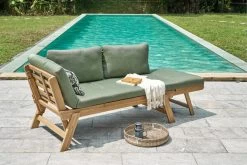 OUTFLEXX Lounge/Liege, FSC Akazie, Teakoptik, 192x70x60cm, Inkl. Polster, Grün 11 OUTFLEXX Lounge/Liege, FSC Akazie, Teakoptik, 192x70x60cm, Inkl. Polster, Grün -Gartenmöbel Geschäft 22356 2.jpg