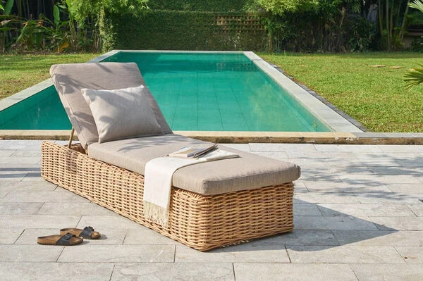 OUTFLEXX Sunlounger, Natur Meliert/sand, Polyrattan, 216x76x47 Cm, Rückenlehne Verstellbar 3 OUTFLEXX Sunlounger, Natur Meliert/sand, Polyrattan, 216x76x47 Cm, Rückenlehne Verstellbar