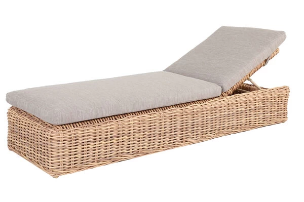 OUTFLEXX Sunlounger, Natur Meliert/sand, Polyrattan, 216x76x47 Cm, Rückenlehne Verstellbar 4 OUTFLEXX Sunlounger, Natur Meliert/sand, Polyrattan, 216x76x47 Cm, Rückenlehne Verstellbar – Bild 2