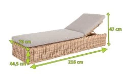 OUTFLEXX Sunlounger, Natur Meliert/sand, Polyrattan, 216x76x47 Cm, Rückenlehne Verstellbar 12 OUTFLEXX Sunlounger, Natur Meliert/sand, Polyrattan, 216x76x47 Cm, Rückenlehne Verstellbar -Gartenmöbel Geschäft 22361 5.jpg