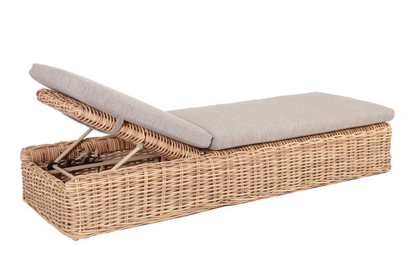 OUTFLEXX Sunlounger, Natur Meliert/sand, Polyrattan, 216x76x47 Cm, Rückenlehne Verstellbar 8 OUTFLEXX Sunlounger, Natur Meliert/sand, Polyrattan, 216x76x47 Cm, Rückenlehne Verstellbar – Bild 6