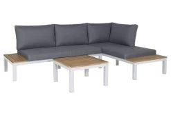 OUTFLEXX Ecklounge, Weiß/anthrazit, Aluminium/Polyester, FSC-Akazie, 4 Personen, Inkl. Polster -Gartenmöbel Geschäft 22365 weiss 02.jpg