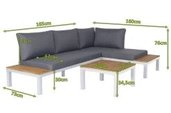 OUTFLEXX Ecklounge, Weiß/anthrazit, Aluminium/Polyester, FSC-Akazie, 4 Personen, Inkl. Polster -Gartenmöbel Geschäft 22365 weiss 05.jpg