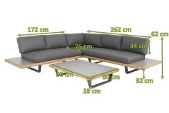 OUTFLEXX Ecklounge, Anthrazit/stone Grey, Aluminium/Akazie In Teakoptik, Für 5 Personen, Inkl. Polster -Gartenmöbel Geschäft 22367 5.jpg