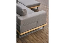 OUTFLEXX Loungeset, Aluminium Mit Sunproof Olefin, FSC Akazie, Gepolstert In Grau, Für 3-4 Personen -Gartenmöbel Geschäft 22368 4.jpg