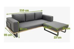 OUTFLEXX Loungeset, Aluminium Mit Sunproof Olefin, FSC Akazie, Gepolstert In Grau, Für 3-4 Personen -Gartenmöbel Geschäft 22368 5.jpg