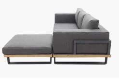 OUTFLEXX Loungeset, Aluminium Mit Sunproof Olefin, FSC Akazie, Gepolstert In Grau, Für 3-4 Personen -Gartenmöbel Geschäft 22368 7.jpg