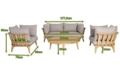 OUTFLEXX Loungeset, Hellgrau, Akazie, Teak-Look, Inkl. Polster, 4 Personen -Gartenmöbel Geschäft 22379 5.jpg