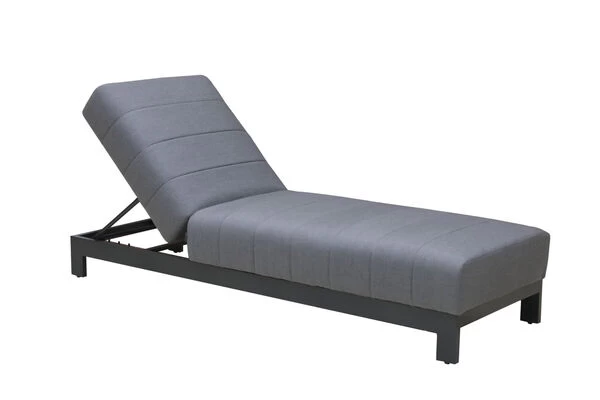 OUTFLEXX Liege, Anthrazit/flanelle, Alu/Sunbrella, 203x70x40/100, Höhenverstellbare Rückenlehne 4 OUTFLEXX Liege, Anthrazit/flanelle, Alu/Sunbrella, 203x70x40/100, Höhenverstellbare Rückenlehne – Bild 2