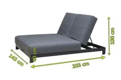 OUTFLEXX Doppelliegen, Anthrazit/flanelle, Alu/Sunbrella, 203x143x40/100, Höhenverstellbare Rückenlehne 15 OUTFLEXX Doppelliegen, Anthrazit/flanelle, Alu/Sunbrella, 203x143x40/100, Höhenverstellbare Rückenlehne -Gartenmöbel Geschäft 22412 5.jpg