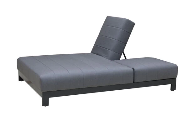 OUTFLEXX Doppelliegen, Anthrazit/flanelle, Alu/Sunbrella, 203x143x40/100, Höhenverstellbare Rückenlehne 9 OUTFLEXX Doppelliegen, Anthrazit/flanelle, Alu/Sunbrella, 203x143x40/100, Höhenverstellbare Rückenlehne – Bild 7