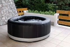 MSPA Premium Super Camaro Whirlpool, Schwarz/silber, PVC-Kunstleder, Ø204x70 Cm / 930L, Inkl. Fernbedienung, Für Bis Zu 6 Personen