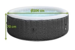 MSPA Comfort Bubble Spa Series Whirlpool, Grau/weiß, Rhino-Tech, Ø204x70 Cm / 930L, Rattanoptik, Inkl. Fernbedienung, Für Bis Zu 6 Personen -Gartenmöbel Geschäft 22481 mass.jpg
